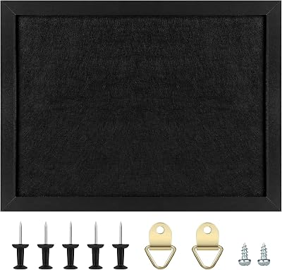 Okydoky Cork Board Bulletin Board with Felt 22x30cm Wood Frame Black