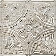 FASÄDE Traditional Style/Pattern 2 Decorative Vinyl Glue Up Ceiling Panel in Vintage Metal (12X12 Inch Sample)