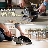 TDBS Dustpan and Brush Set Bamboo Handle with Soft Bristles view 3