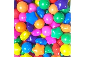 LOVGRILS Kids Ball Pit Star Balls 1000 for Dogs Babys Ball Pit Toys - Crush Proof Plastic Playpen Balls for Kids - 2.2" 7 Bright Colors Pit Star Balls for Birthday Party, Star Shaped Ball Pit Balls