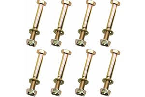 M10 x 70mm Hex Head Bolt and Nylon Lock nut Flat Washer Assortment Kit by Color Galvanization,Alloy Steel,Grade 8.8.(8pcs Pack) by Metalsuberg