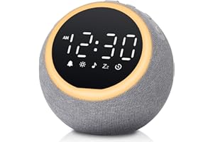 Henescribe White Noise Machine with 25 Soothing Sounds, Alarm Clock with Adjustable Volume, 10 Levels Light, Sound Machine fo