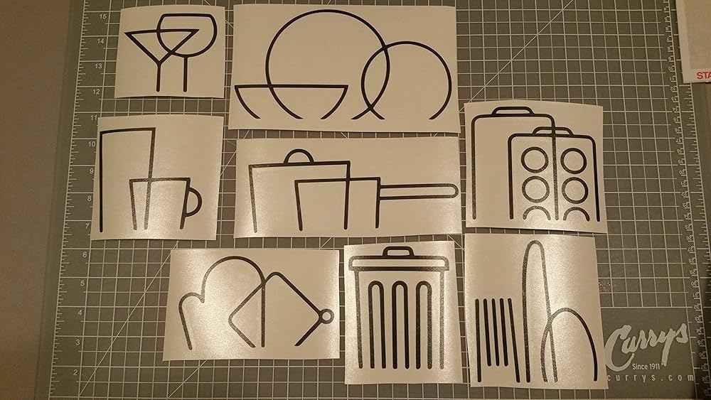 Amazon Com Kitchen Cabinet Decal Logos Vinyl Stickers Modern