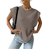 SweatyRocks Women's Waffle Knit Tops Summer Crew Neck Dolman Short Sleeve Casual Trendy T Shirts
