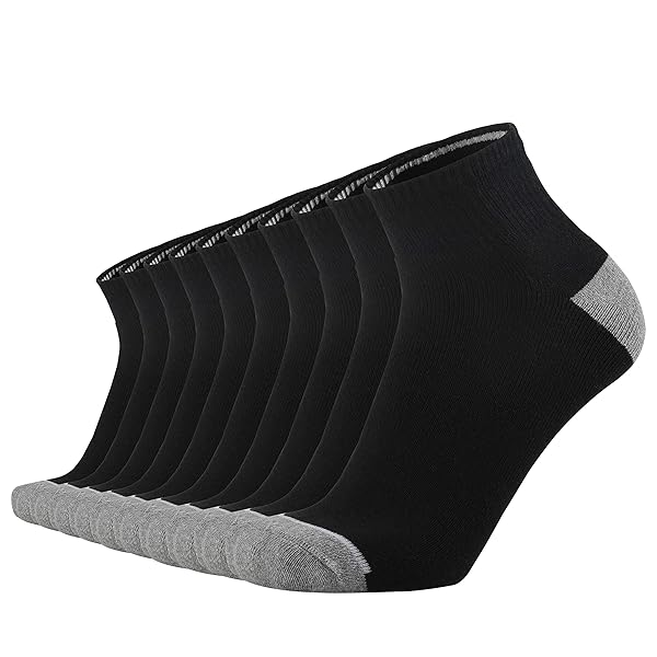 ONKE COTTON LOW CUT QUARTER SOCKS FOR MEN ATHLETIC SPORT WORK WITH THICK CUSHION MOISTURE CONTROL ANTI BLISTERS SWEAT WICKING(BLACK XL)