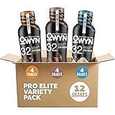 OWYN Only What You Need Pro Elite Protein Shake Variety Pack, 32g Protein, 0g Sugar, High Protein, Dairy Free, Gluten Free, Plant Based Protein Drink, 12 Count