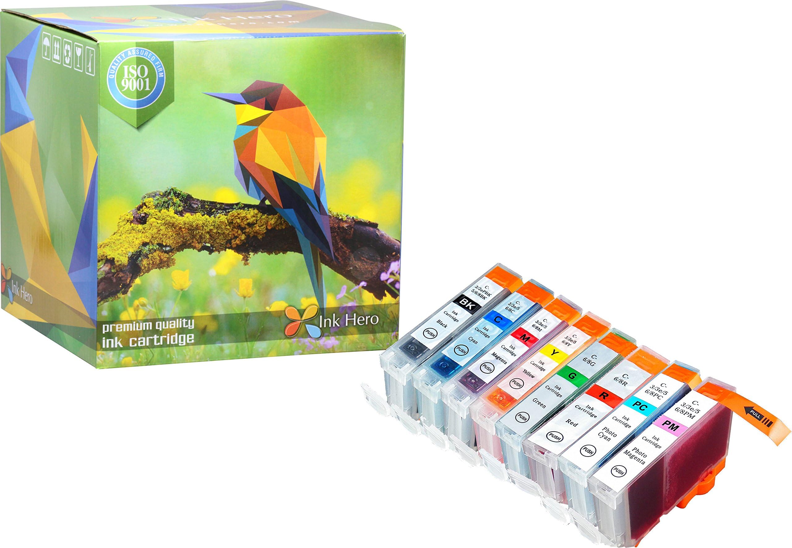 Ink Hero 8 Pack Ink Cartridges for BCI-6 i9900 Photo Pixma iP8500 Printer Inks for Inkjet Printers