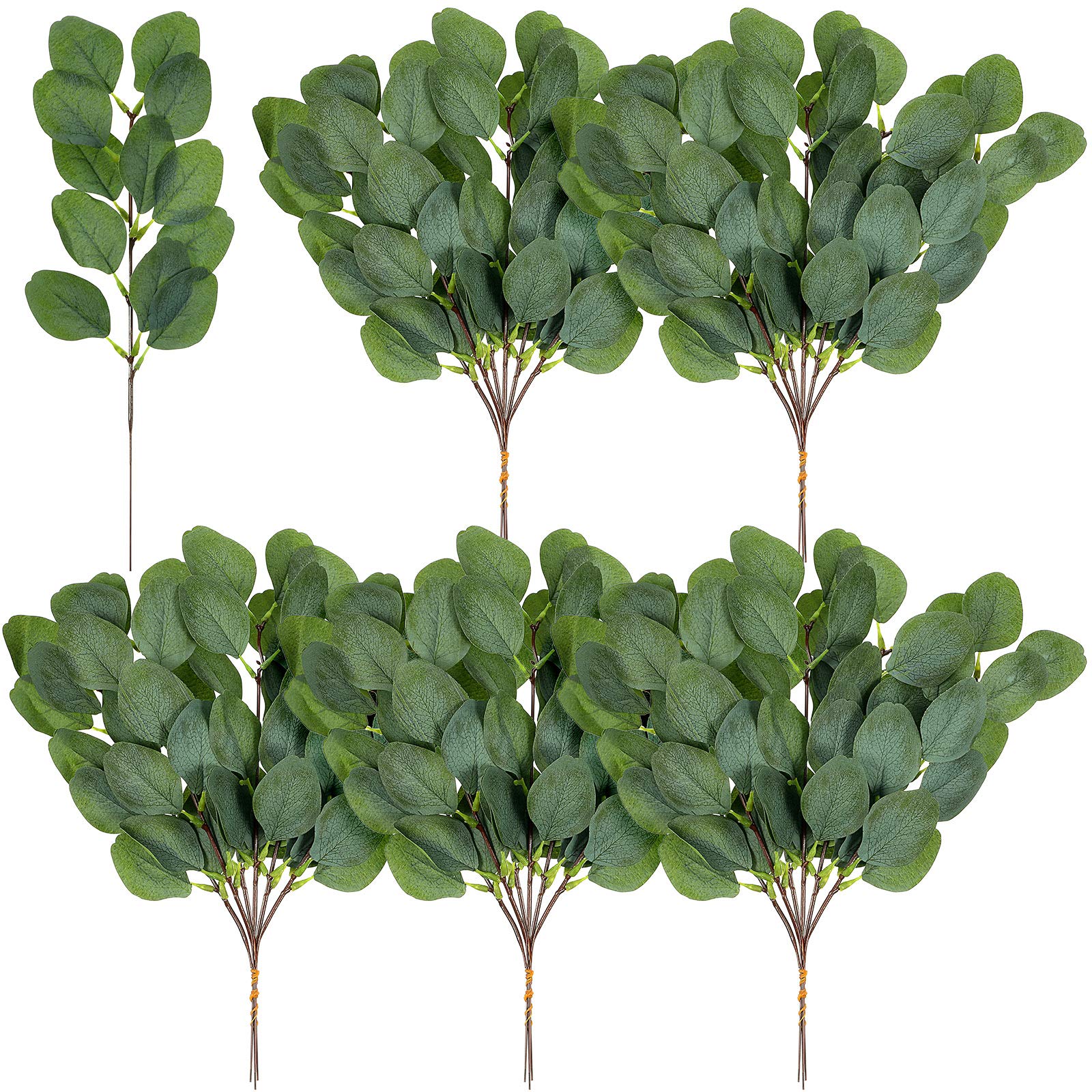 Photo 1 of 30 Pieces Eucalyptus Stems Artificial Leaf Stem Faux Long Eucalyptus Artificial Greenery Leaves for Wedding, Office, Holiday, Home, Garden, Greens Decor