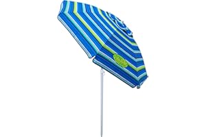 Tommy Bahama 6' UPF 50+ Tilt Beach Umbrella with Integrated Sand Anchor, Wind Vent, and Carry Bag