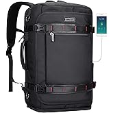 WITZMAN Travel Backpack for Men 35L Carry-on Laptop Backpack Luggage Fit 16 inch TSA Friendly Flight Approved with Shoe Compartment for Airplanes(B718 Black)