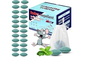 JIN&CO Mouse Rodent Repellent,24Pack Peppermint Lemon Mice Repellent for Squirrel Rats Spider Pests, Natural Repellent for Kitchen, Warehouse, Car, Indoor, Outdoor, Safe for Pets & Family