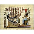 Discoveries Egyptian Imports Painted Papyrus - Ma'at and Isis - 7.75 inches by 10.75 inches
