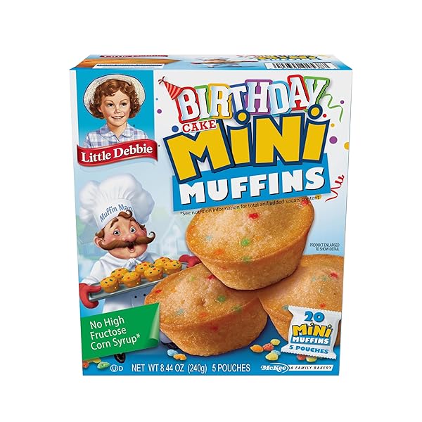 LITTLE DEBBIE BIRTHDAY CAKE MINI MUFFINS, 5 POUCHES,...