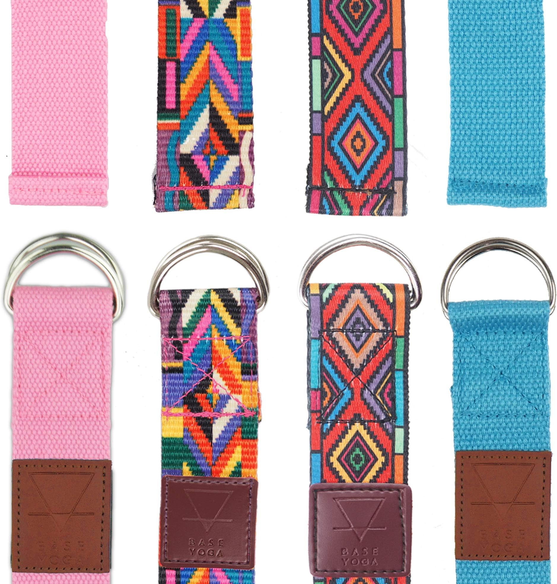 Base yoga Yoga Strap 182cm x 3.8cm natural cotton stretching belt (Multi-colour)