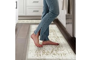 Collive Anti Fatigue Kitchen Mats 2PCS,Non Skid Cushioned Kitchen Rugs and Mats Waterproof Kitchen Mats for Floor Comfort Foam Standing Mat for Home,Kitchen,Office,Desk,Laundry Room