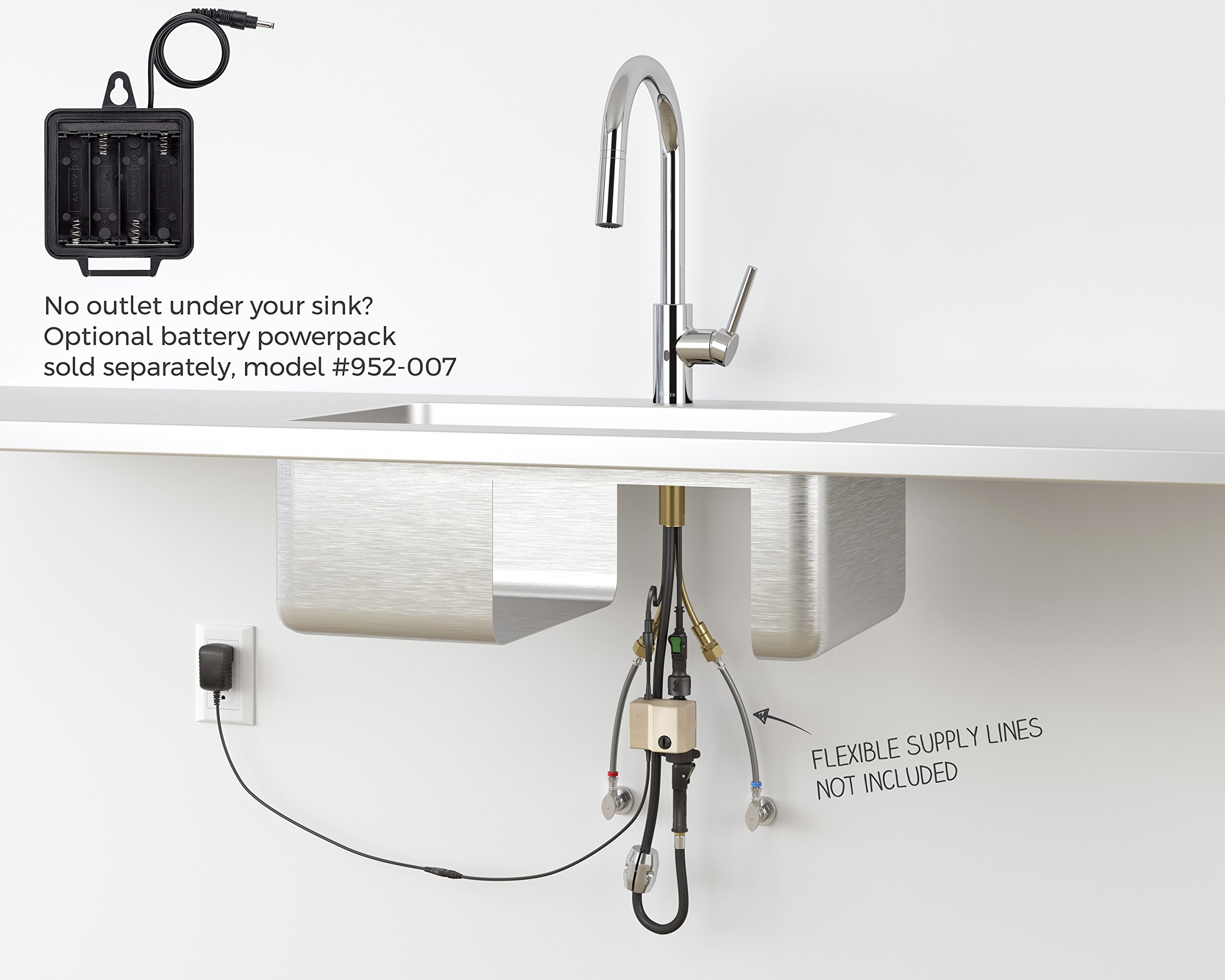 Pfister Stellen Touchless Kitchen Faucet with Pull Down Sprayer, Single Handle, High Arc, Polished Chrome Finish, LG529ESAC
