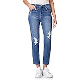 WallFlower Womens Mom Curvy Ankle Denim High-Rise Insta Stretch Juniors Jeans
