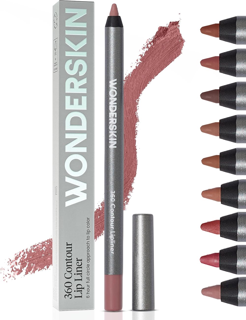 Wonderskin 360 Contour Lip Liner Nude Blush Long Lasting Waterproof