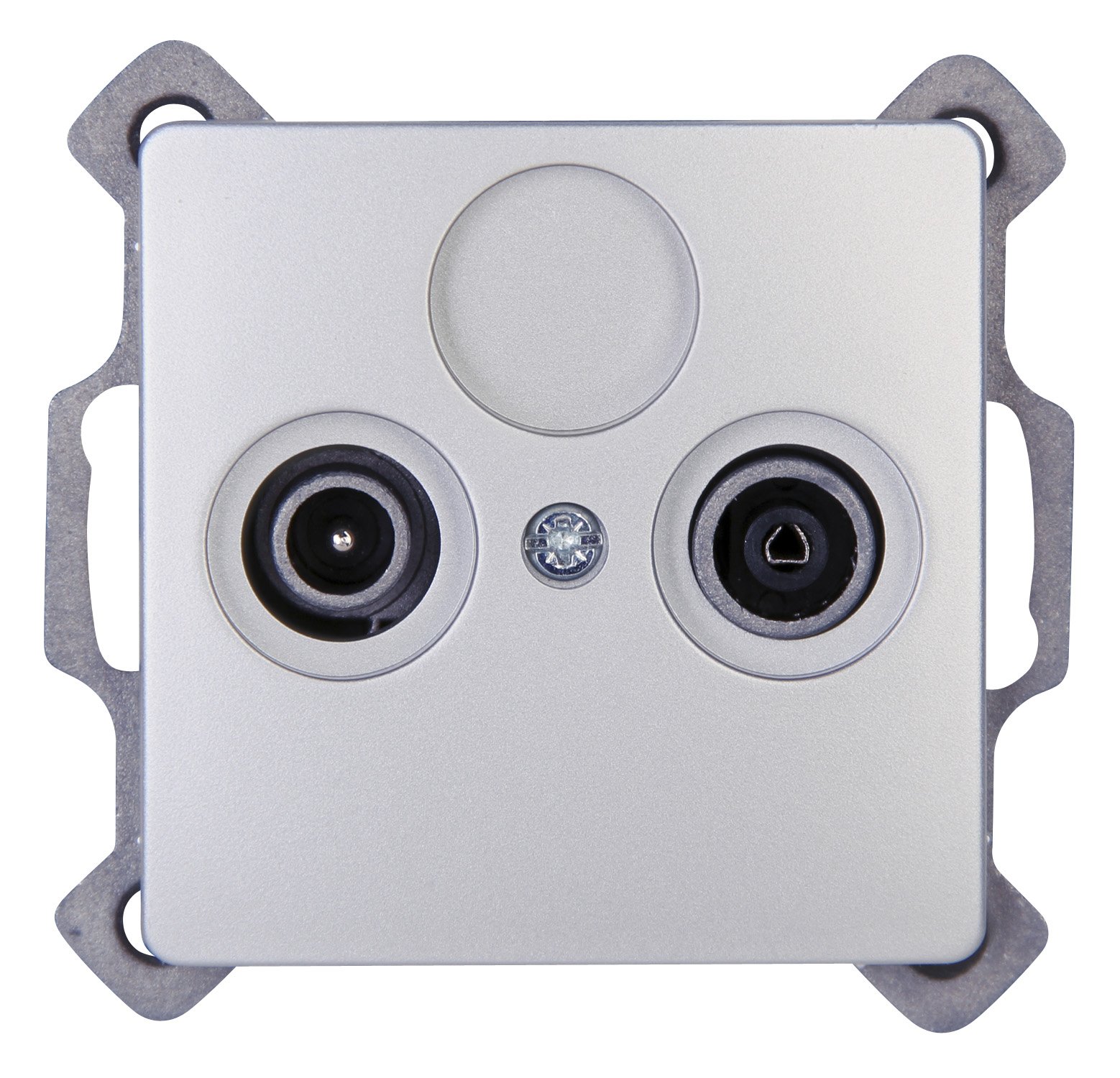Kopp Paris 921320081 Antenna Socket, TV/RF, Single and Through Socket for Cable TV, Single and Community Systems, IP20, Silver
