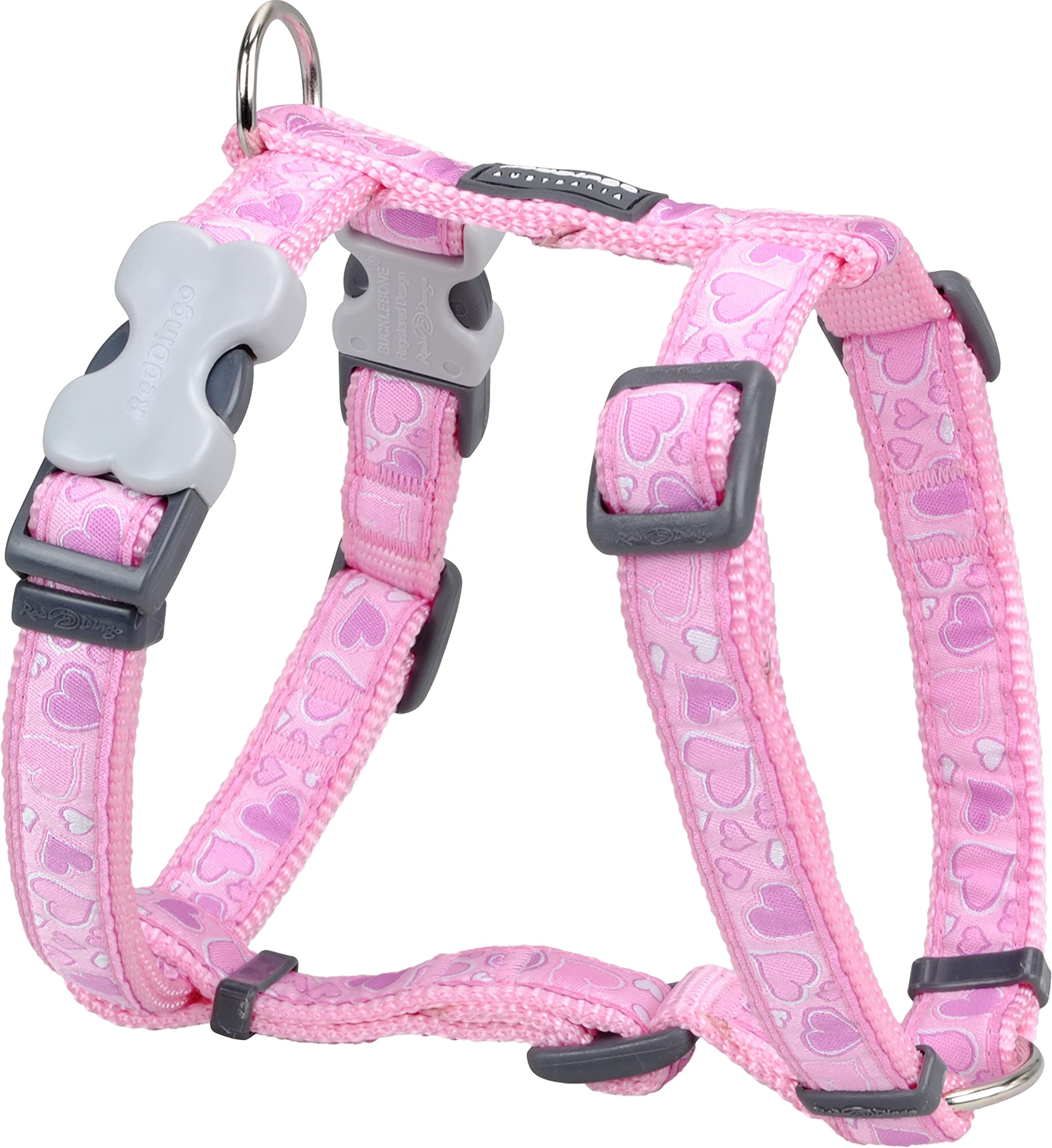 Red Dingo Classic Dog Harness Design, Breezy Love Pink, X-Small 12mm