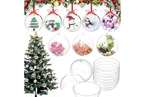 Naturezhen 30 Pack 3.15 Inch Clear Fillable Christmas Ornaments, Plastic Decor Balls for DIY Christmas Tree, Wedding, Party &