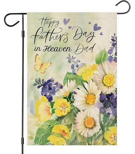 Vatertags-Gartenflagge 'Happy Father's Day' - Doppelseitig, Sackleinen, 71x102 Cm, Mit Rosen-LKW-Motiv