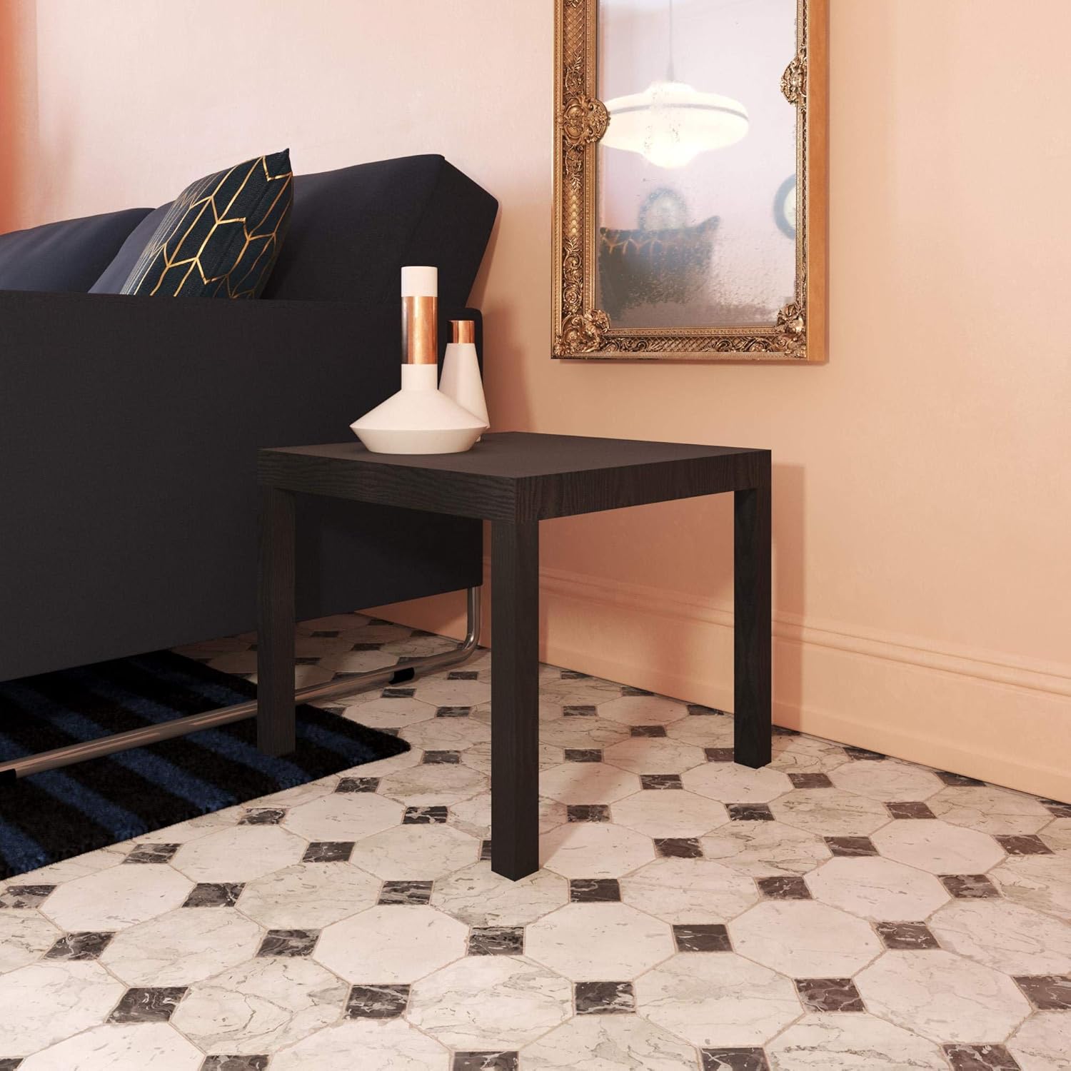 Ameriwood Home Parsons Modern End Table, Black: Furniture & Decor