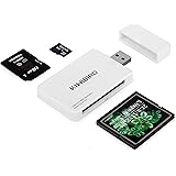 KiWiBiRD USB 3.0 (3.1 Gen 1) Super-Speed Card Reader 9-in-1 for CF (UDMA), SDXC, SD, MMC, RS-MMC, SDHC, Micro SD, Micro SDXC, Micro SDHC Cards [Supports UHS-I Cards] - WHITE