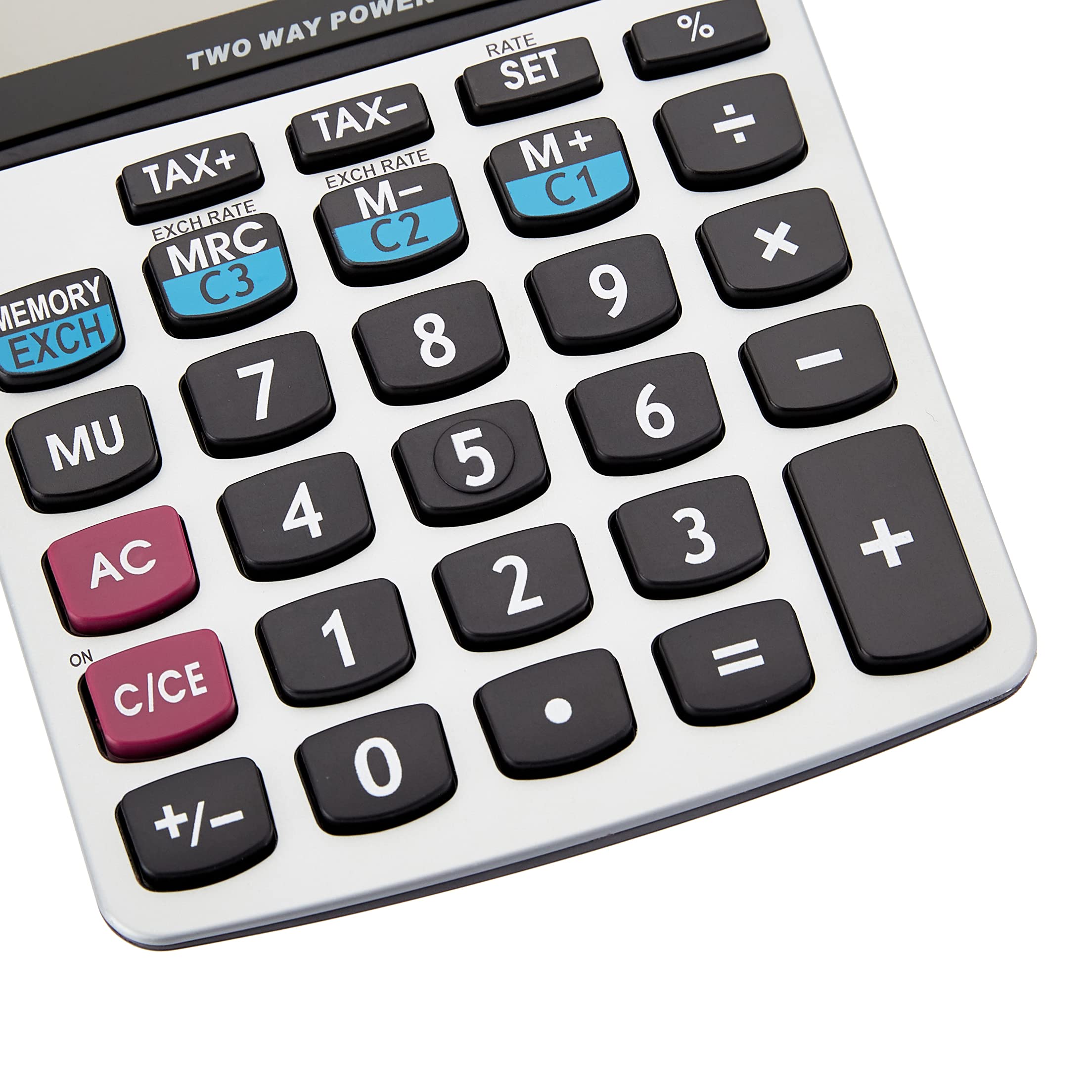 Amazon Basics LCD 8-Digit Desktop Calculator, 5-Pack, Silver
