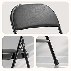 Nazhura 4 Pack Folding Chairs with Padded Cushion