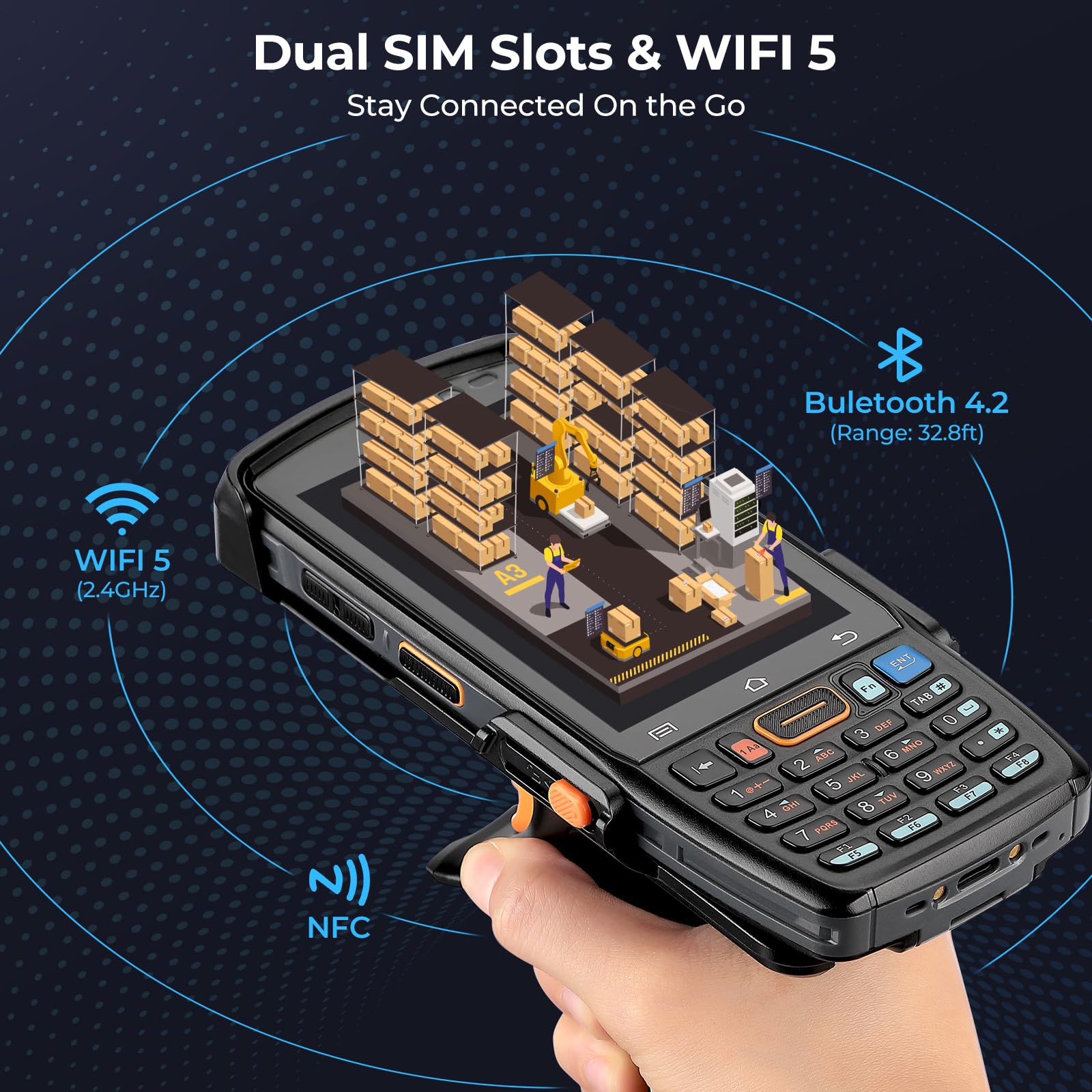 MUNBYN Android Barcode Scanner 082Pro, Android 12 PDA, Equipped with Honeywell HS7 Bar Code Scan Engine, IP67 Handheld Mobile Computer for Inventory Tracking, Warehouse, Logistics 2025