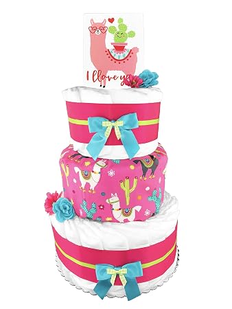 Amazon Com Llama 3 Tier Diaper Cake Girl Baby Shower Gift Baby Amazon Com Llama 3 Tier Diaper Cake Girl Baby Shower Gift Baby