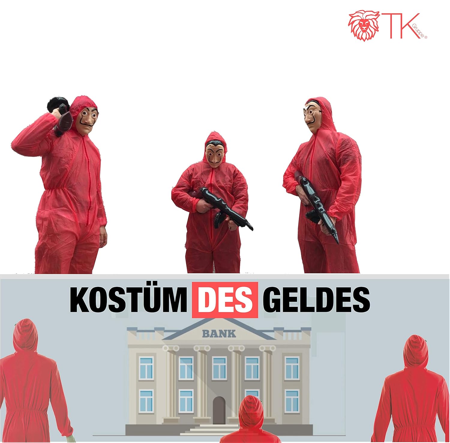 Spielzeug Verkleiden Kostume Sumicorp Com Maschinengewehr Bekannt Aus Haus Des Geldes Overall Rot 10x Kostum Set 10x Kostum Set Des Geldes Kostum Casa Del Papel Bella Ciao Haus Fur Herren Karneval Fasching