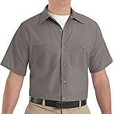 Red Kap Mens Industrial Work Shirt, Regular Fit, Short Sleeve