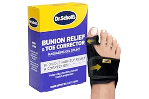 Dr. Scholl's BUNION RELIEF & TOE CORRECTOR // Massaging Gel Bunion Splint & Big Toe Straightener - Orthopedic Bunion Corrector for Women & Men - Bunion Pads for Bunion Pain Relief, 1 Support Set (Left & Right)