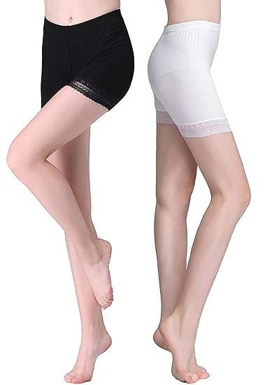 Vinconie Damen Shorts Leggings Kurz Mit Spitze Yoga Hose Shorts Tanzen
