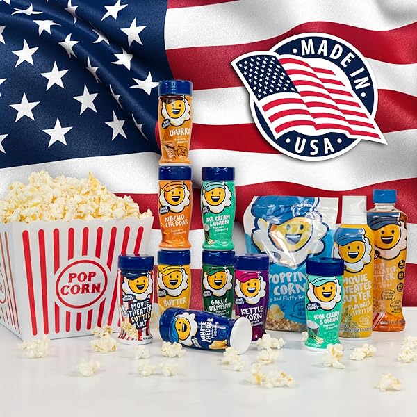 KERNEL SEASON’S MOVIE NIGHT SUPPLIES, POPCORN AND SEASONING PARTY PACK, 4 FLAVOR VARIETY PACK
