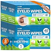 JJ CARE Eyelid Cleaning Wipes 160 PCs, Individually Wrapped Eye Lid Scrubbing Wipes, Moisturizing Eye Wipes for Irritated, Itchy, and Dry Eyes, Hypoallergenic Eye Scrub Cleaning Pads