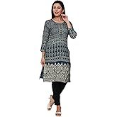 Maple Clothing Women's Indian Kurtis Rayon Long Tunic Top Fashion Kurta Printed