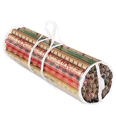 Buy Zober Christmas Wrapping Paper Storage Bag Fits 14 To 20 Standard Rolls Upto 40 Slim Design Underbed Wrapping Paper Storage Container Or Closet Storage Gift Wrap Organizer White Online In Indonesia B08wydpf6q