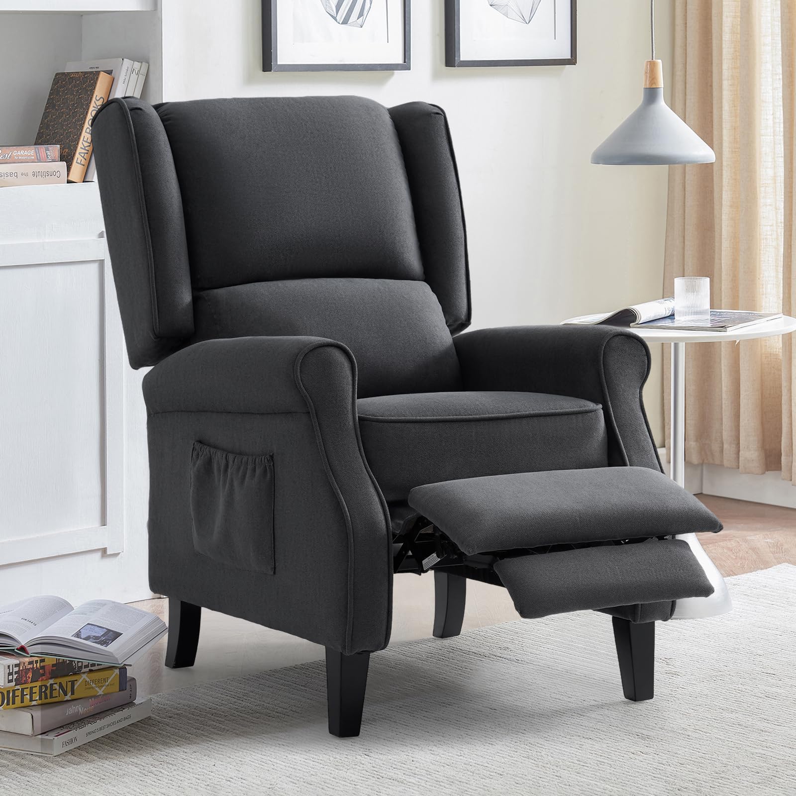 Recliner Chair Push Back Paisley Leather Push Back High Leg