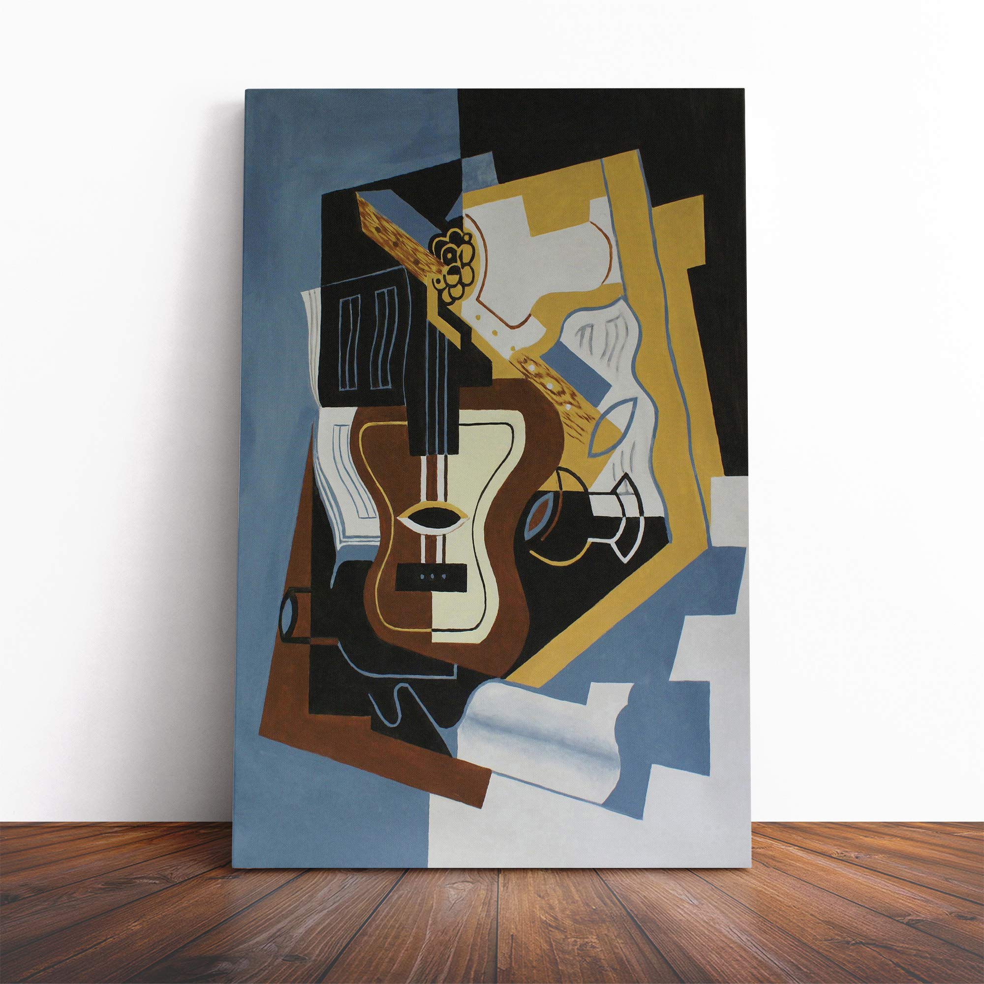 Juan Gris Guitar with Clarinet Canvas Print | Gallery Wrapped 30mm Frame Wall Art | 20x14 inches | Ready to Hang | Modern Music Picture | Living Room Bedroom Lounge Office