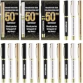 24 Set Birthday Party Favor for Guest 50th Birthday Ballpoint Pens with Thank You Cards Golden Ties Anniversary Appreciation Gifts Thanks for Coming to My 50 Years Birthday Party Supplies (50th)