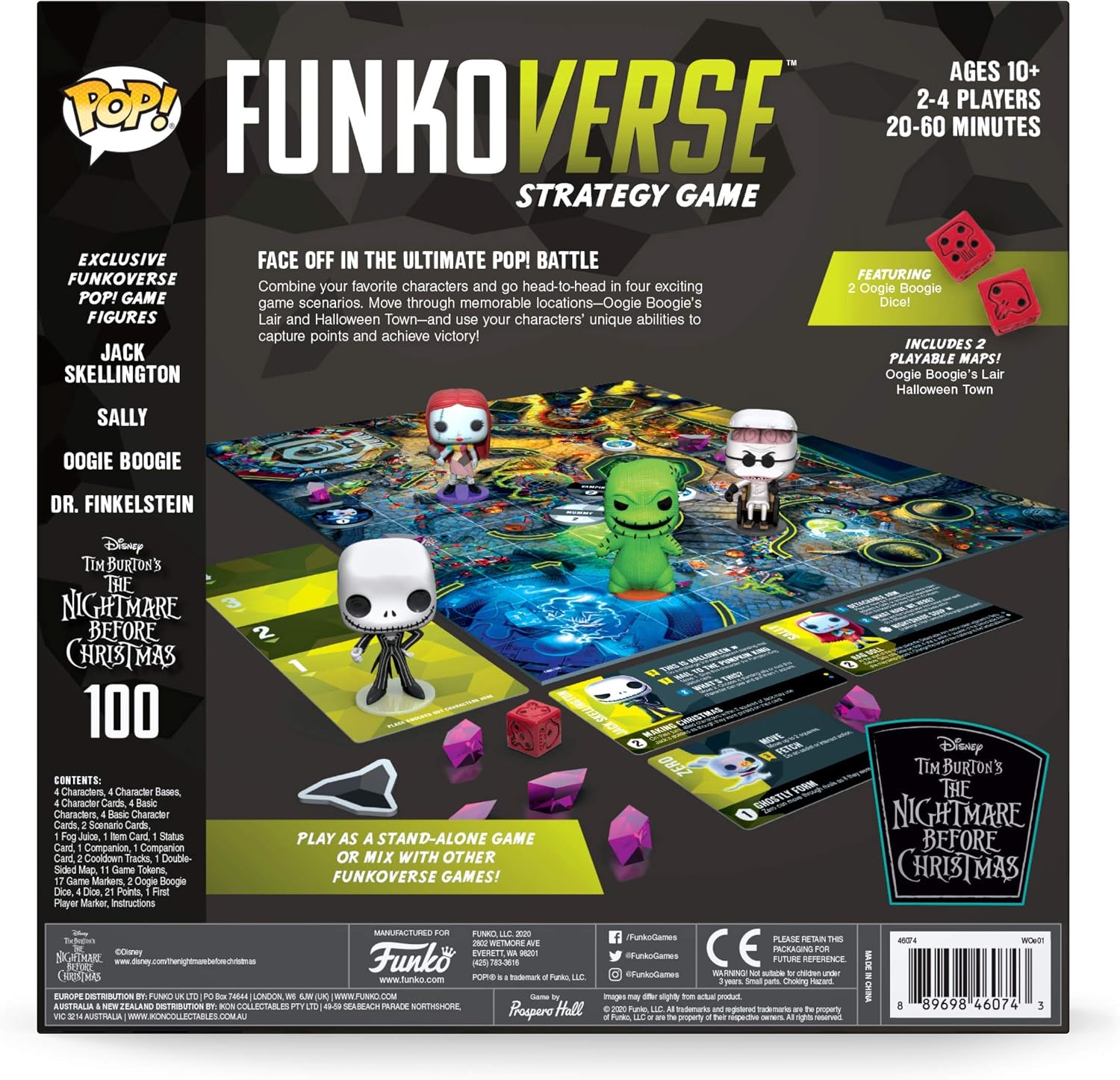FUNKO GAMES Funkoverse 100 Disney The Nightmare Before Christmas, Jack Skellington, Sally, Oogie Boogie And Dr. Finkelstein - Image 3