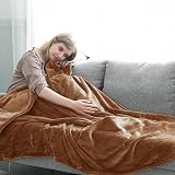 Moonlight20015 Fleece Blanket King Size 270x230 cm Soft Silky 400 GSM Camel view 3