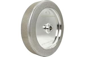 HEYSHARPEN 4 in 1 Plus CBN Grinding Wheel 8 inch 180 Grit,1.5” Wide,5/8” Arbor,for Sharpening Woodturning Tools、High Speed Steel Tools (180 Grit)