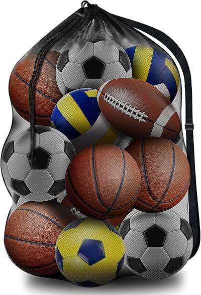 BROTOU 30x40 Extra Large Sports Ball Bag Mesh Drawstring 600D Polyester