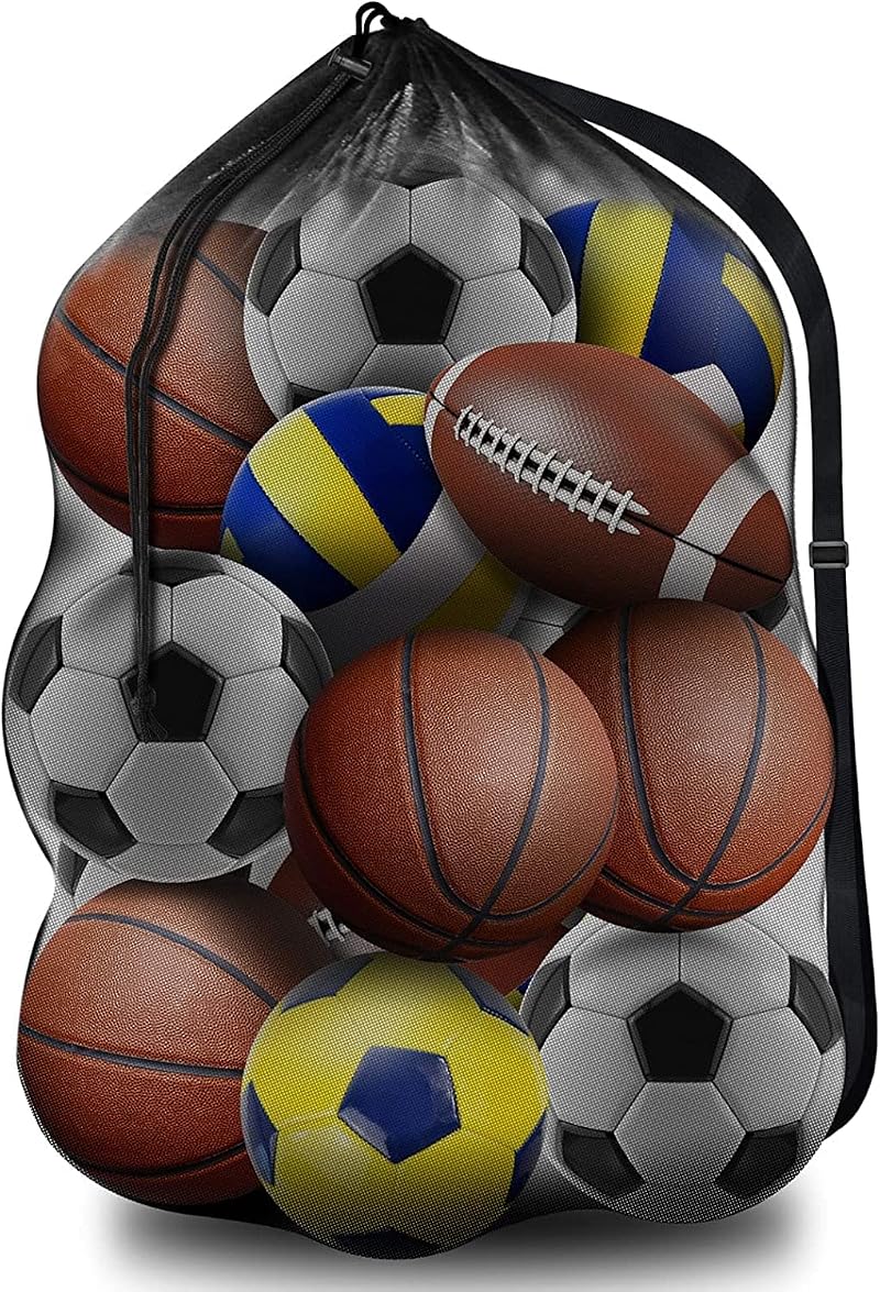 BROTOU 30x40 Extra Large Sports Ball Bag Mesh Drawstring 600D Polyester