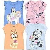 Bluey Bingo Girls 4 Pack T-Shirts Toddler to Little Kid