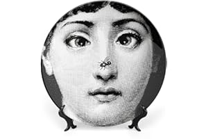 Aloked Lina Cavalieri Plate, Fornase Decorative Plate Face Makeup Plate Wall Hanging Decoration,Including Bracket and Special Spring Hook,Style-7,10inch